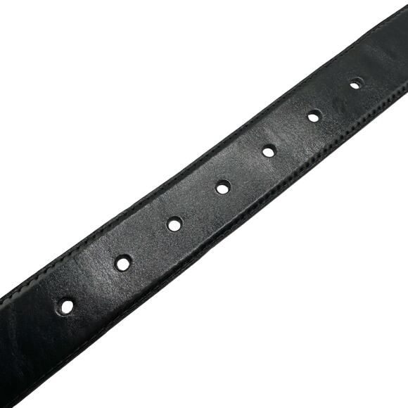 Zara | Women | Black Solid Geometric Brass Buckle Leather Belt | Size EU 85 main image 8